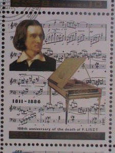 ​KOREA-1987-SC# 2623-FAMOUS COMPOSERS,DEATH ANNIVERSARY-CTO- SHEET-VF-LAST ONE