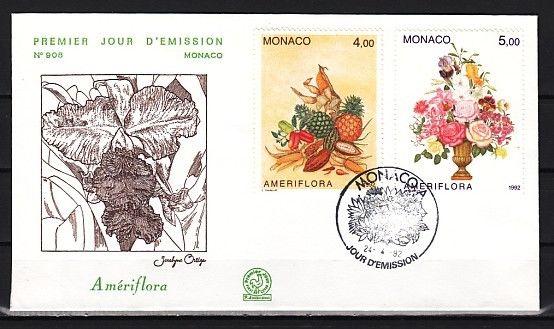 Monaco, Scott cat. 1817-1818. Fruit & Flowers issue. First day cover. ^