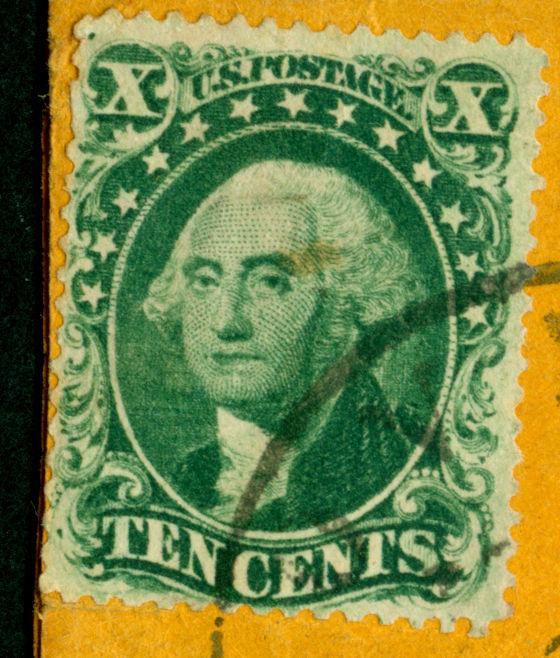 US 1860 WASHINGTON 10c green Type II Sc# 32 FVF used on cover from OROVILLE Cal.
