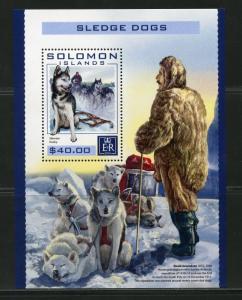 SOLOMON ISLANDS  2017 SLEDGE DOGS  SOUVENIR SHEET MINT NH