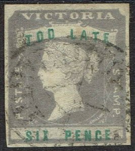 VICTORIA 1854 QV TOO LATE 6D IMPERF USED 
