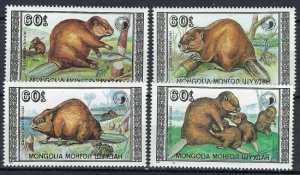 Mongolia 1758-61 MH 1989 Animals (ak1384)