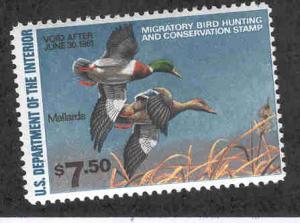 USA RW47 GUM DAMAGE DUCK STAMP