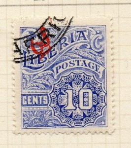 Liberia 1918 Early Issue Fine Used 10c. Optd NW-175374