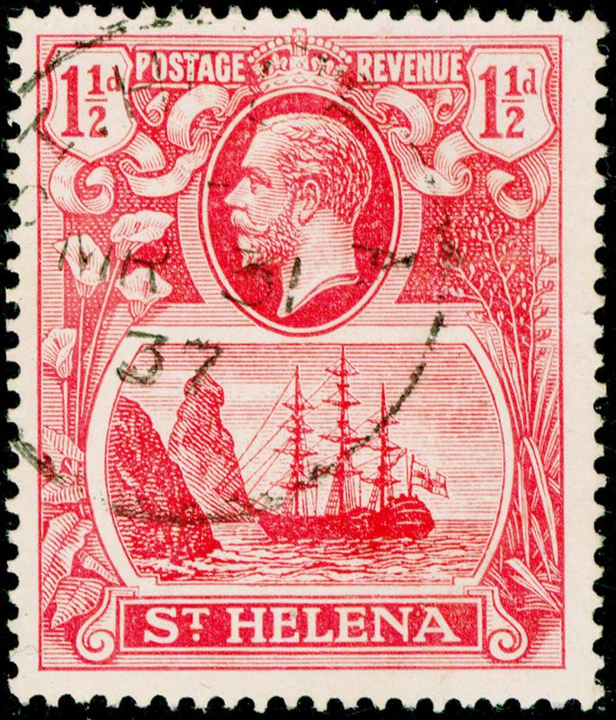 ST. HELENA SG99b, 1½d rose-red, FINE USED. Cat £200. TORN FLAG.