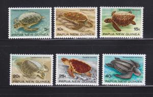 Papua New Guinea 592-597 Set MNH Turtles