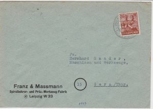 Germany 1947 Allied Occupation to Thuringia Stamps Cover ref 23237