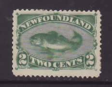 Newfoundland-Sc#47- id20-unused no gum 2c green codfish-1896-