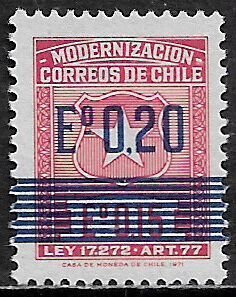 Chile #RA7 MNH Stamp - Chilean Arms Surcharged