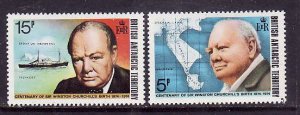 British Antarctic Territory-Sc#62-3- id5-unused NH set-Winston Churchill-1974-