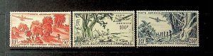 FRENCH EQUATORIAL AFRICA Sc C31-3 NH ISSUE OF 1946 - AVIATION