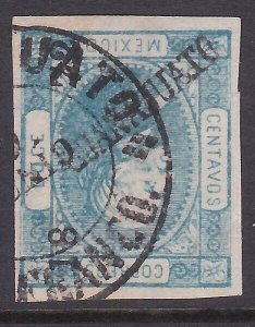 MEXICO 1872 12c imperf GUANAJUATO 18-72 fine used .........................A2409