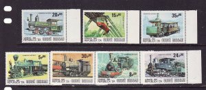 Guinea Bissau-Sc#619-25-Unused NH set-Trains-Railways-Locomotives-1984-