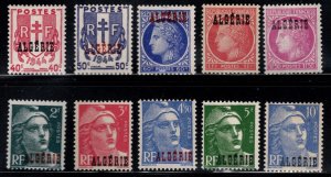 ALGERIA Scott 197-206 MH* stamp