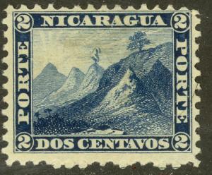 NICARAGUA 1862 2c Dark Blue First Issue Sc 1 Unused No Gum As Per Catalogue