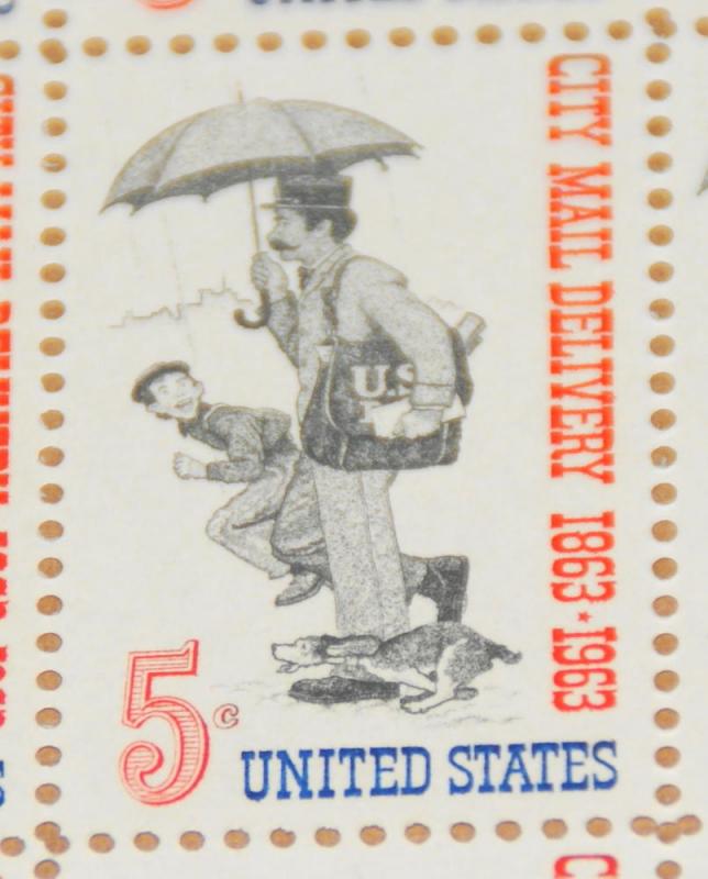 1963 sheet, City Mail Delivery, Sc# 1238