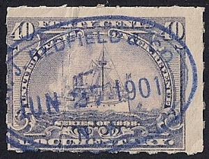 R170 40 cents SUPERB CANCEL Battleship Stamps used F