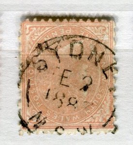 NEW SOUTH WALES; 1882 early classic QV issue used Shade of 1d. value