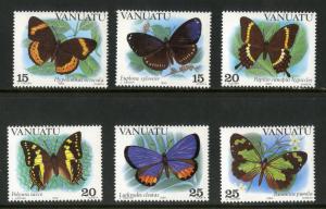 VANUATU 346,347, 348ab MH SCV $7.60 BIN $3.80 BUTTERFLIES