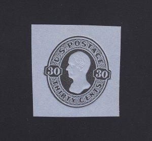 Scott #U208 30c Hamilton Mint Cut Square, Cat $90.00