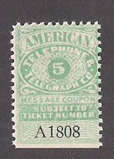 American Telephone &Tel Company COUPON STAMP 1930 on reverse