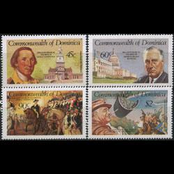 DOMINICA 1982 - Scott# 763-6 Washington Set of 4 NH