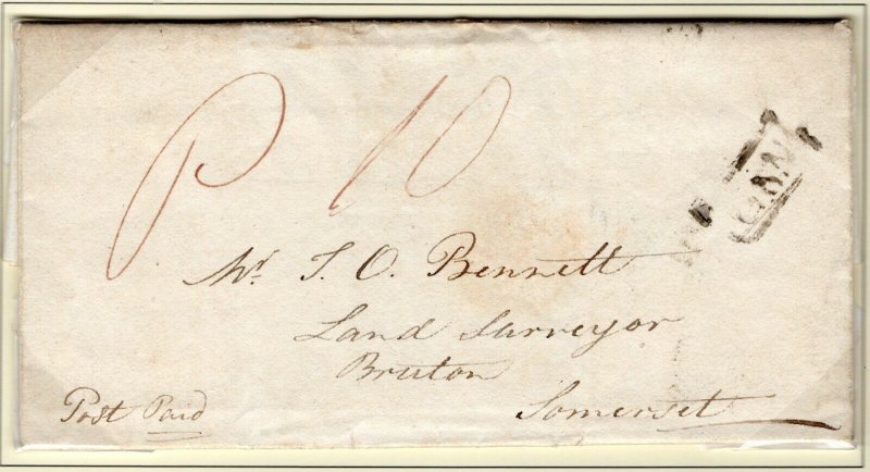 GB HANTS Cover Wickham Receiver *Fareham Penny Post* 1827 Bruton Letter EP451 