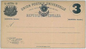 37552 PERU - POSTAL STATIONERY: HIGHGINGS & PLEDGE # 19 - DOUBLE CARD-