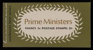 AUSTRALIA 1969 Prime Ministers $1.00 booklet N69/3. MNH **. SG SB45. Pfr B132Ag