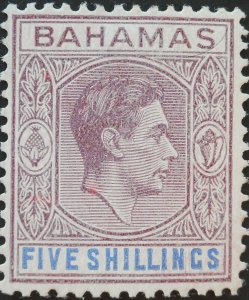 Bahamas 1938 GVI Five Shillings SG 156 mint