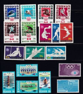 Worldwide 1976 - Montreal Olympic  -  Group of 122  Stamps (6 Scans) All MNH