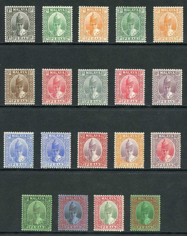 Perak SG103/21 1938 Set of 19 Fresh M/Mint