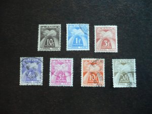 Stamps - France - Scott# J80,J83,J86-J90 - Used Part Set of 7 Stamps