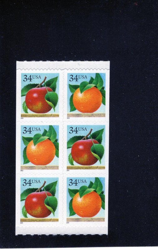 3494c Apple & Orange, MNH block/6