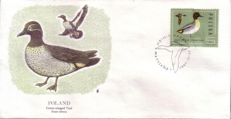 Poland FDC SC# 2698 Green Winged Teal L279