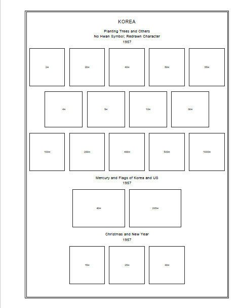 PRINTED KOREA [CLASS.] 1884-1960 STAMP ALBUM PAGES (33 pages)