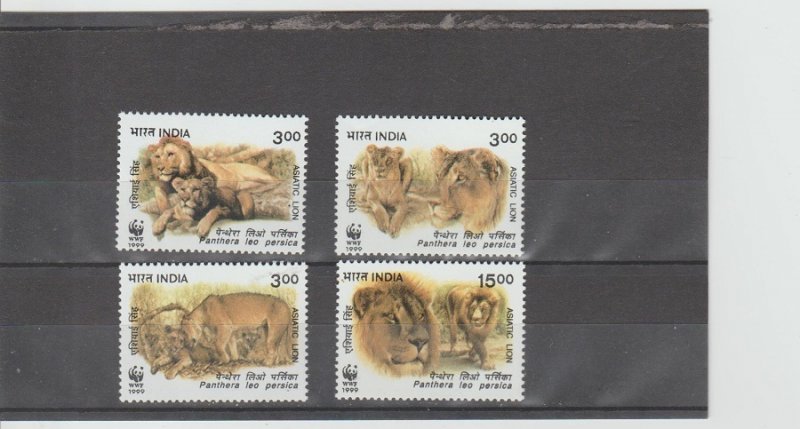 India  Scott#  1765-1768  MNH  (1999 Asiatic Lion)