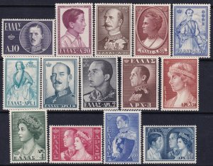 Greece 1956 Sc 587-600 complete set MLH*