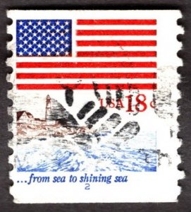 1981, US 18c, Flag and lighthouse, Used Sc 1891