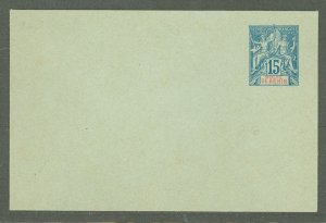 Benin  1893 15c blue on bluish, flap not stuck