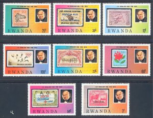 Rwanda 1979 Sc#935/942 STAMPS ON STAMPS/SIR ROWLAND HILL ANNIV. Set (8) MNH