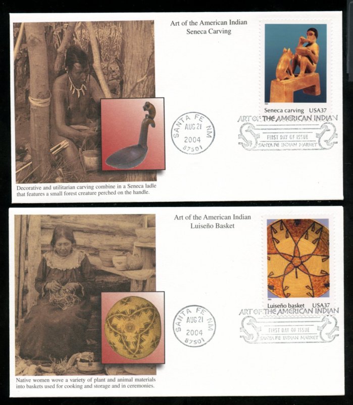US 3873a-j Art of American Indian UA set of ten Mystic FDCs