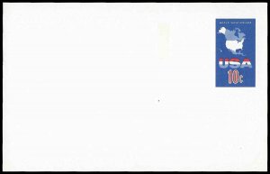 PCBstamps  US UX59 10c USA Map, Postal Card, unused, (1)