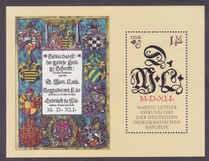 Germany DDR 2378 MNH OG 1983 MARTIN LUTHER 1m Souvenir Sheet Bible Quote