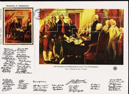 U.S.A. 1976 FDC 18c Miniature Sheet. Fine Used