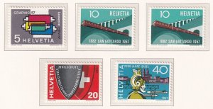 Switzerland   #359-362 , 360a  MNH 1957 printing , railroad type I and II, Arms