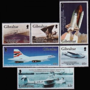 GIBRALTAR 2003 - Scott# 932-7 Flight Cent. Set of 6 NH