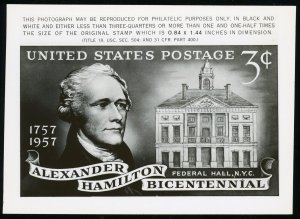 USA #1086 Alexander Hamilton A533 Photo Essay BW 3x4 Publicity Card