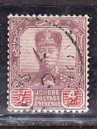 Malaya-Johor-Sc#89- id7-used 4c violet & red-Sultan Ibrahim-1918-20-