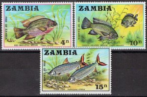 ZAYIX - Zambia 74-76 MNH Fish  Nature  080722S16 